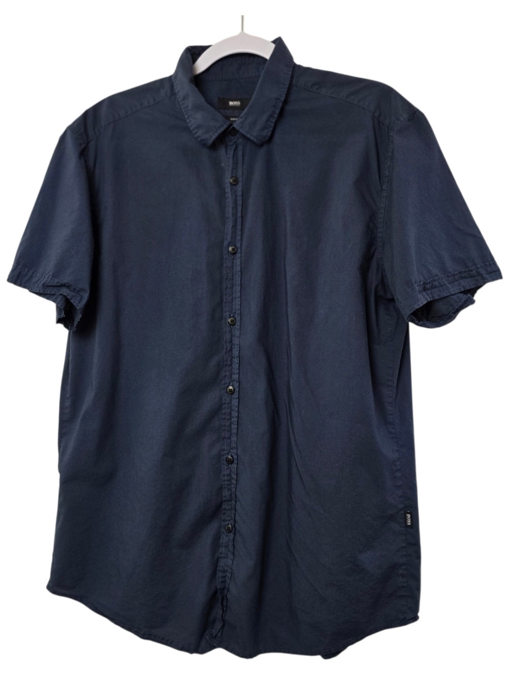 Hugo Boss Men’s Navy Short Sleeve Button Down Shirt XL Casual Designer Neutral
